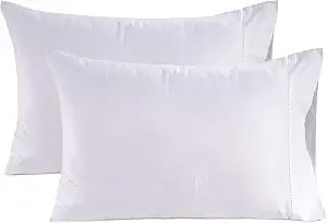 LANE LINEN 100% Organic Cotton Pillow Cases - Standard Size Set of 2 (20"x26") - Soft White Pillow Cases