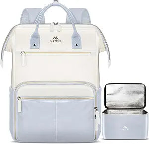 MATEIN College Work Backpack, Gray 15.6 Inch Laptop Lunch Bag for Women Men