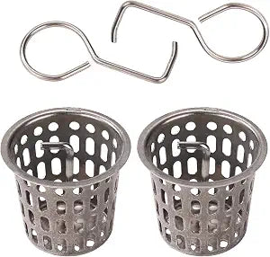 BOXOB 2pcs Shower Drain Hair Catcher Filter Baskets with 2pcs Hooks