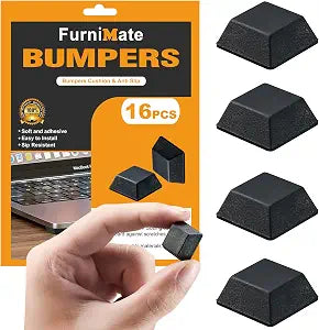 Rubber Feet for Electronics, Adhesive Rubber Feet 16PCS, Black Rubber Bumpers Self Adhesive 0.81"x 0.3"