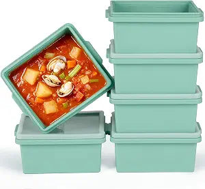 Silicone Soup Freezer Molds w/Lids,2-Cup Meal Prep,BPA-Free,Stackable,6Pack