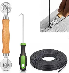 King&Charles Screen Repair Kit,Roller+0.14x32ft Spline+Hook