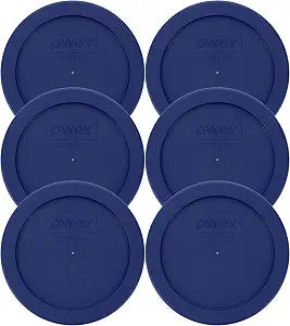 Pyrex 7200-PC (2-Cup) Blue Food Storage Lid (6-Pack) - Made in USA