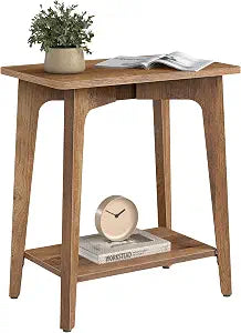 VASAGLE Side Table, 2-Tier Small Rectangular End Table, Nightstand