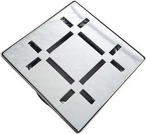 FROSCH Shower Drain Grate Kit 4" Stainless Steel - Dash Design (Polished)