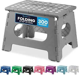 Handy Laundry Folding Step Stool 9 Inch, Grey, Non-Slip Holds 300 lbs