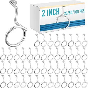 Blulu 50 Pcs Bridle Rings, 2 Inch Low Voltage Wire Cable Rings