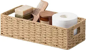 StorageWorks Toilet Paper Storage Baskets for Bathroom Decor, Light Brown