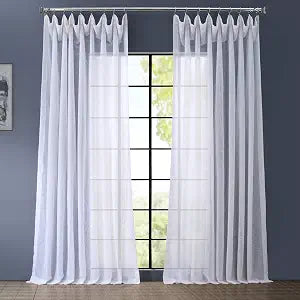 HPD Half Price Drapes SHCH-VOL1-108-DLDW Double Layered & Extra Wide Sheer Curtain (1 Panel), 100 X 108, White