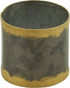 Gold Rim Galvanized Napkin Rings (Set of 4)