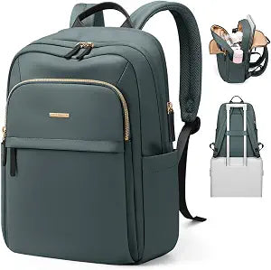 Hiking Travel Backpack for Women Casual Business Weekender Multilayer Laptop Bag,16 Inch,DarkGreen