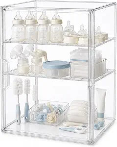 YESGIRL Clear Acrylic Baby Bottle Storage Organizer for Countertop Cabinet