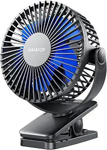 Gaiatop Portable Clip on Fan, Mini Personal Quiet Rechargeable Fan