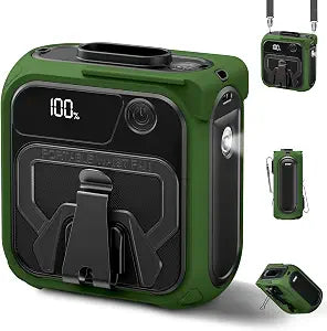 Joeyrras 10000mAh Portable Waist Fan, Belt Clip Fan Under Shirt with 5 Speeds, Waist Fans Clip On for Hands-Free Cooling, Shirt Fans with LED Display,for Outdoor Jobsite Camping-Green