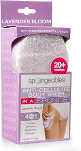 Spongeables Anti Cellulite Body Wash in a 20+ Wash Sponge, Lavender, 1 Count