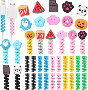 Flutesan 40 Pieces Cartoon Charger Cable Protectors, USB Charger Savers