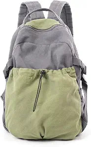 MaxxCloud Two-Tone Canvas Backpack, Unisex Large Capacity Color-Block Laptop Daypack for Daily Use,Travel & Work (Grey)