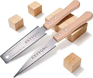 2 Pack Japanese Pull Saw, 6-Inch Double Edge Hand Saw for Wood Cutting