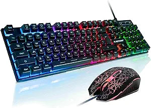 Gaming Keyboard and Mouse Combo, Wired Full Size Keyboard Mouse