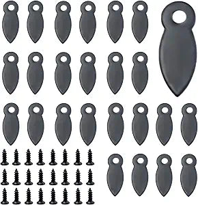 100Pcs Picture Frame Turn Button Fasteners with Screws, 9x25mm Metal Photo Frame Hardware Backing Clips for Hanging Pictures, Posters, Drawing Crafts - Black
