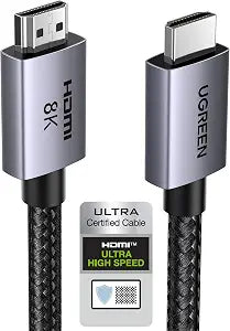 UGREEN 8K HDMI 2.1 Cable 48Gbps 6.6FT, Certified Ultra High Speed HDMI Cord