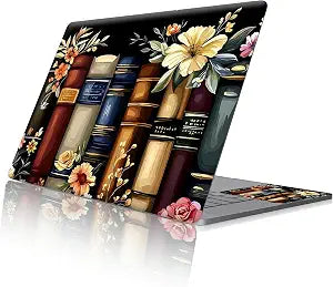Reusable Universal Laptop Skin Sticker, Cut to Fit for 11.615.6 Inch Laptops, Waterproof Protective Film, No-Residue - Flower Book