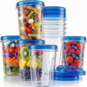 Tafura Freezer Storage Containers, 10 Pack, 32 Oz Leakproof BPA-Free Lids