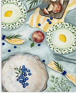 Country Fruit Picnic Kitchen, 16 x 20 Inch Canvas Wall Art