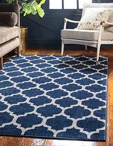Unique Loom Trellis Collection Area Rug - Philadelphia (2' 2" x 3' 1" Rectangle Dark Blue/Navy Blue)