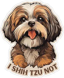 I Shih Tzu Not Waterproof Vinyl Sticker 4 Inch Decal