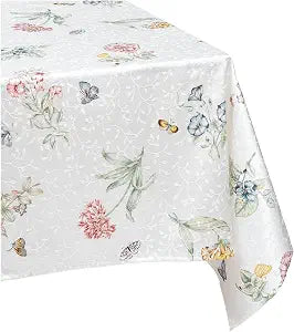 Lenox Butterfly Meadow Damask Tablecloth, Multicolor - 60" W x 102" L