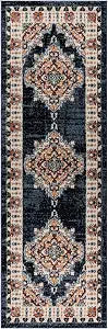 Gertmenian Modern Indoor Rug - 2x6 Runner, Non-Shedding & Stain-Resistant, Ideal for High Traffic Areas in Living/Dining Room, Bedroom, Office - Traditional, Khelo Blue, 29505