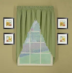 Today's Curtain, AMZ Orleans Scallop Curtain, Sage 63" Swagger Pair, 80" W x 63" L, Sage