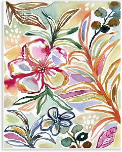 Colorful Garden Impressions, 11 x 14 Inch Mounted Print on Wall Plaque