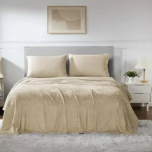 Fleece Sheets King Size ��� Deep Pocket Bedding Toasty Warm Microfleece Bed Sheets for Cold Weather Fall/Winter Comfort ��� Micro Fleece Fitted Sheet, Flat Sheet & Pillowcases