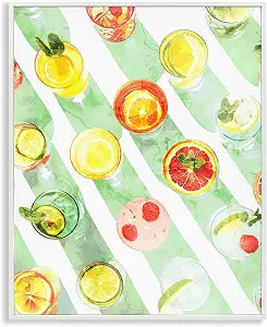 Cocktail Aerial View Striped, 11 x 14 Inch Framed Gicle Print