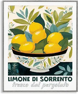 Charming Bowl of Lemons Kitchen, 11 x 14 Inch Framed Gicle Print