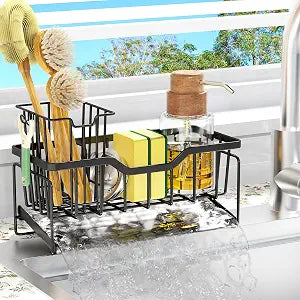 StorageRight Sponge Holder for Kitchen Sink, Stainless Sink Caddy Organizer