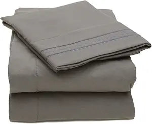 Sweet Home Collection 4 Piece 2000 12 Colors Collection Egyptian Quality Deep Pocket Bed Sheet Set, Queen, Gray
