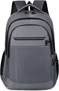 Large Capacity Travel Laptop Backpack, durable and lightweight, 4 compartments, waterproof front, breathable back (gray)