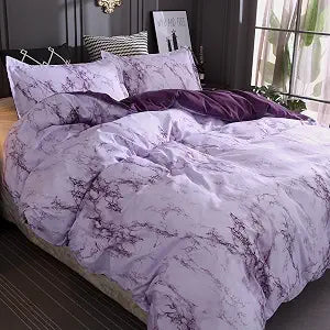 Feelyou Queen Bedding Duvet Cover Set Grape Reversible Marble Luxury Microfiber Lightweight Down Comforter Quilt Cover with Zipper Closure Best Organic 3PCS