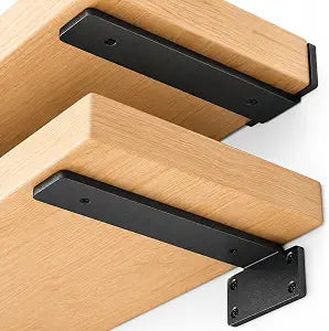 Floating Shelf Brackets 6 Inch 6 Pack, Hidden L Brackets for Shelves Black