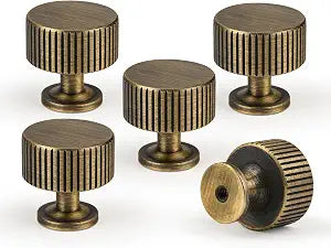Antique Brass Kitchen Cabinet Knobs Solid Brass Pulls for Dresser Drawer Vanity Closet Wardrobe, Modern Bathroom Bedroom Living Room Cabinet Hardware