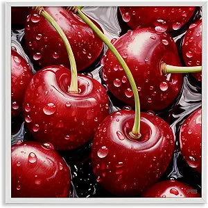 Juicy Summer Cherries Kitchen, 17 x 17 Inch Framed Gicle Print