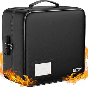 ENGPOW CD/DVD Storage Case with Lock,Fireproof CD/DVD Case Binder,400 Capacity CD Organizer Binder DVD Storage Holder with ZipperHandle,Portable Storage Binder Safe for Home Office Travel Car,Black