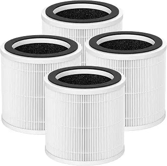 4 Pack PX500 Replacement Filter Compatible with Purivortex PX500 Air Purifier, 3-in-1 HEPA Air Purifier Filter, White
