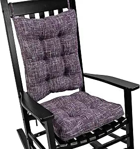 SINOSSO Rocking Chair Cushion Set with Thick Padding, Back Pillow & Seat Cushion with Ties, Modern Interwoven Style Indoor Living Room Rocker Chair Pads for Elderly Sitting, Purple