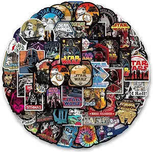 Claasic Move Stickers for Star War to Girls Teens Boys|108 Pcs|Waterproof Vinyl Stickers Pack for Laptop Luggage Phone Waterbottle Bike Hydroflasks,Cool Graffiti Decals Pack