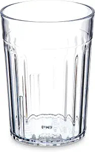 Carlisle FoodService Products Bistro Tumbler Plastic Tumbler for Restaurants, Catering, Kitchens, Plastic, 10.2 Ounces, Clear