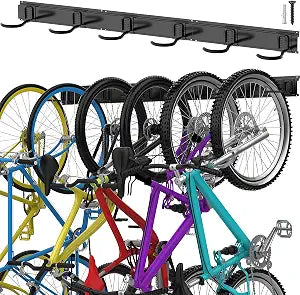 TORACK Bike Storage Rack, 6 Bike Rack Wall Mount Home and Garage Organizer